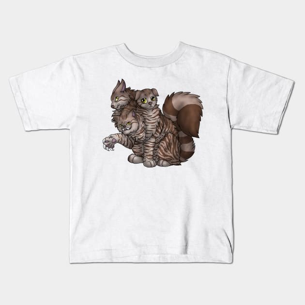 CerPURRus: Chocolate Tabby Kids T-Shirt by spyroid101